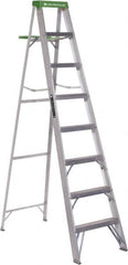 Louisville - 7 Steps, 8' High, Type II Rating, Aluminum Step Ladder - USA Tool & Supply