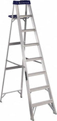 Louisville - 7 Steps, 8' High, Type I Rating, Aluminum Step Ladder - USA Tool & Supply
