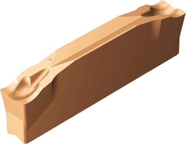 Sandvik Coromant - N123x2F CM 1125 Grade, 0.0984" Cutting Width, Carbide Cutoff Insert - 0° Neutral Lead Angle, 0.0079" Cnr Rad, TiAlN Coated - USA Tool & Supply