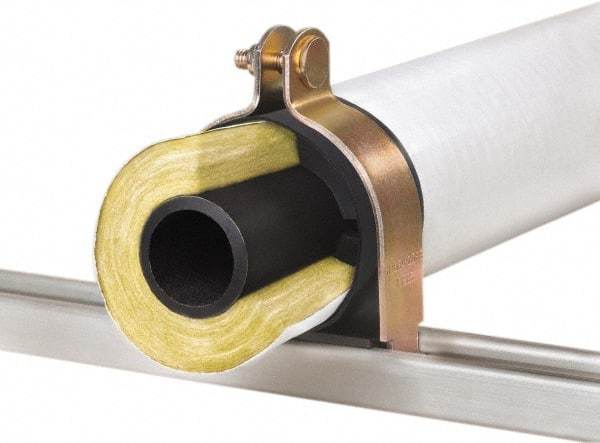 Klo-Shure - 1-1/2" Pipe, Zinc Plated Steel Strut Mount Insulation Coupling - Trivalent Zinc & Yellow - USA Tool & Supply