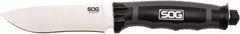 SOG Specialty Knives - 4-1/2" Long Blade, 8Cr13MoV Stainless Steel, Fine Edge, Illuminated Fixed Blade - 9.2" OAL, Glass-Filled Nylon Handle, Includes Glass-Reinforced Nylon Sheath - USA Tool & Supply