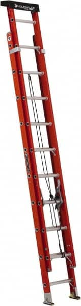 Louisville - 20' High, Type IA Rating, Fiberglass Industrial Extension Ladder - USA Tool & Supply