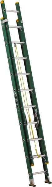 Louisville - 20' High, Type I Rating, Fiberglass Industrial Extension Ladder - USA Tool & Supply