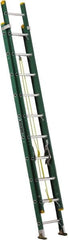 Louisville - 20' High, Type I Rating, Fiberglass Industrial Extension Ladder - USA Tool & Supply