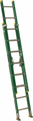 Louisville - 16' High, Type I Rating, Fiberglass Industrial Extension Ladder - USA Tool & Supply
