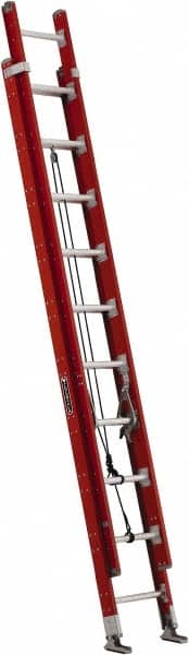 Louisville - 20' High, Type IA Rating, Fiberglass Industrial Extension Ladder - USA Tool & Supply
