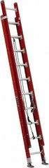 Louisville - 16' High, Type IA Rating, Fiberglass Industrial Extension Ladder - USA Tool & Supply