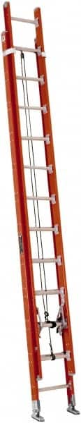 Louisville - 24' High, Type IA Rating, Fiberglass Industrial Extension Ladder - USA Tool & Supply