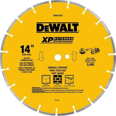 DeWALT - 14" Diam x 1" Hole x 1/2" Thick, I Hardness, Surface Grinding Wheel - Diamond, Type 1, Fine/Extra Fine Grade - USA Tool & Supply
