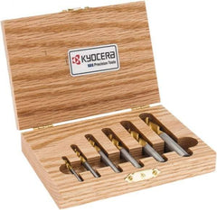 SGS - 1/8 to 1/2", 3 Flute Square End Mill Set - TiN Coating, Solid Carbide, Single End, 1/8, 3/16, 1/4, 5/16, 3/8, 1/2" Shank Diam, Centercutting - USA Tool & Supply