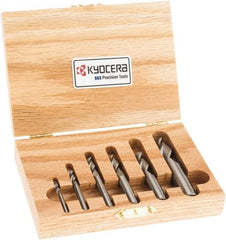 SGS - 1/8 to 1/2", 3 Flute Square End Mill Set - Uncoated, Solid Carbide, Single End, 1/8, 3/16, 1/4, 5/16, 3/8, 1/2" Shank Diam, Centercutting - USA Tool & Supply