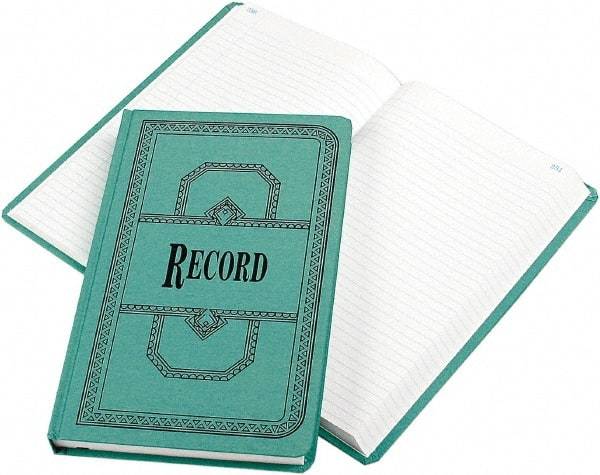 Boorum & Pease - 500 Sheet, 12-1/8 x 7-5/8", Record Rule Record/Account Book - Blue - USA Tool & Supply