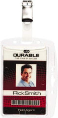 DURABLE - Clip-On Badge Holder - Clear - USA Tool & Supply