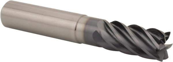 Kennametal - 16mm, 6 Flute, Single End, Solid Carbide, 0.5mm Corner Radius End Mill - 100mm OAL, 38° Helix, Right Hand Flute, 32mm LOC, Right Hand Cut, 48mm Extended Reach - USA Tool & Supply