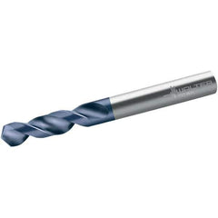 Walter-Titex - 8.1mm 118° Spiral Flute Cobalt Screw Machine Drill Bit - Tinal Finish, Right Hand Cut, 37mm Flute Length, 79mm OAL, Six Facet Point, Straight Shank - USA Tool & Supply