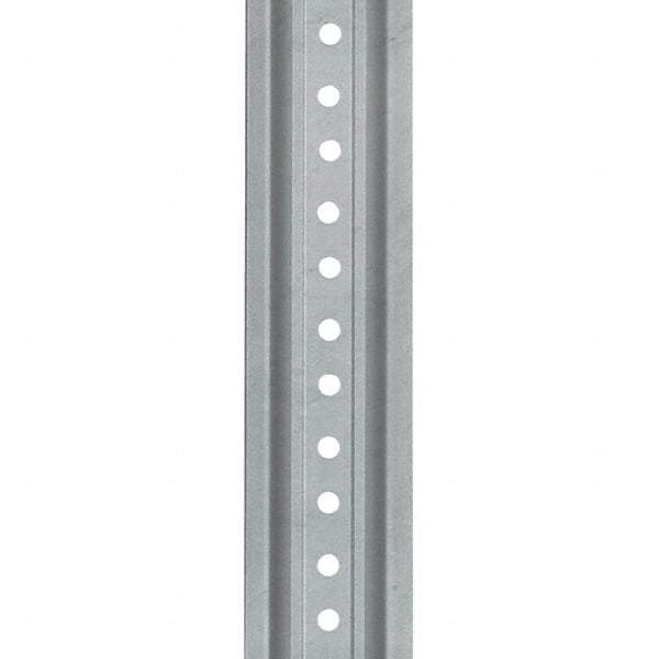 Nucor - 12' High, Galvanized Traffic Sign Post - Steel, 3/8" Hole Diam, Silver - USA Tool & Supply