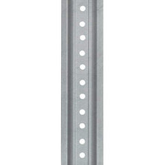 Nucor - 12' High, Galvanized Traffic Sign Post - Steel, 3/8" Hole Diam, Silver - USA Tool & Supply