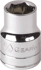 GearWrench - 1-1/4", 1/2" Drive, Standard Hand Socket - 12 Points, 1-21/32" OAL, Alloy Steel, Chrome Finish - USA Tool & Supply