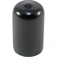 Caplugs - Round Head Cap - 0.62" OD, 1" Long, Vinyl, Black - USA Tool & Supply