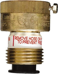 CASH ACME - 3/4" Pipe, 125 Max psi, 2 Color Warning Insulated Brass, Normally Closed Design Vacuum Breaker Valve - Buna-N Seal, Stainless Steel Spring, FNPTF x MNPTF End Connections - USA Tool & Supply