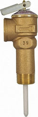 CASH ACME - 3/4" Inlet, 3/4" Outlet, FNPT x MNPT, ASME Safety Relief Valve - 150 Max psi, Bronze, 500000 BTUs - USA Tool & Supply