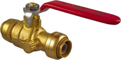 SharkBite - 1 x 1" Pipe, Standard Port, Brass Standard Ball Valve - Inline - Two Way Flow, Push-to-Connect x Push-to-Connect Ends, Steel Handle, 200 WOG - USA Tool & Supply