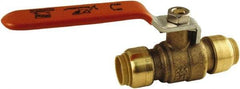 SharkBite - 1 x 1" Pipe, Standard Port, Brass Standard Ball Valve - Inline - Two Way Flow, Push-to-Connect x Push-to-Connect Ends, Steel Handle, 200 WOG - USA Tool & Supply