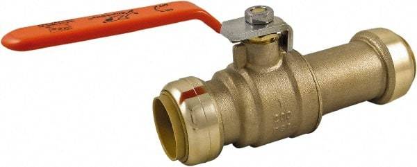 SharkBite - 1 x 1" Pipe, Standard Port, Brass Standard Ball Valve - Inline - Two Way Flow, Push-to-Connect x Push-to-Connect Ends, Steel Handle, 200 WOG - USA Tool & Supply