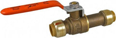 SharkBite - 1/2 x 1/2" Pipe, Standard Port, Brass Standard Ball Valve - Inline - Two Way Flow, Push-to-Connect x Push-to-Connect Ends, Steel Handle, 200 WOG - USA Tool & Supply
