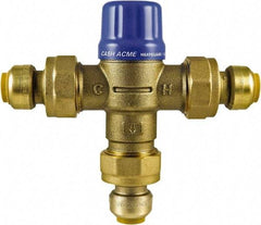 SharkBite - 1/2" Pipe, 145 Max psi, Brass Water Mixing Valve & Unit - 20 GPM Flow Rate, Push Fit End Connections - USA Tool & Supply
