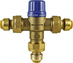 SharkBite - 3/4" Pipe, 145 Max psi, Brass Water Mixing Valve & Unit - 20 GPM Flow Rate, Push Fit End Connections - USA Tool & Supply