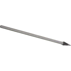 Made in USA - 1/4" Cut Diam, 1/4" Shank Diam, Cone Head Double Cut Burr - Carbide, 3/4" LOC, 6-3/4" OAL - USA Tool & Supply