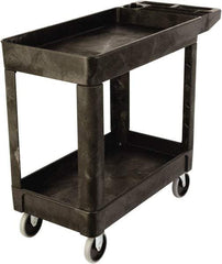 Rubbermaid - 500 Lb Capacity, 18" Wide x 39" Long x 33-1/4" High Standard Utility Cart - 2 Shelf, Plastic, TPR Casters - USA Tool & Supply