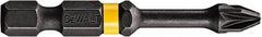 DeWALT - PZ.2 Posidriv Screwdriver Bit - 1/4" Hex Drive, 2" OAL - USA Tool & Supply