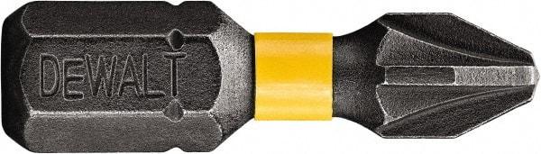 DeWALT - PZ.0 Posidriv Screwdriver Bit - 1/4" Hex Drive, 1" OAL - USA Tool & Supply