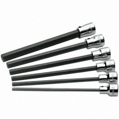 SK - 6 Piece 3/8" Drive Metric Hex Bit Socket Set - 4 to 10mm Hex - USA Tool & Supply