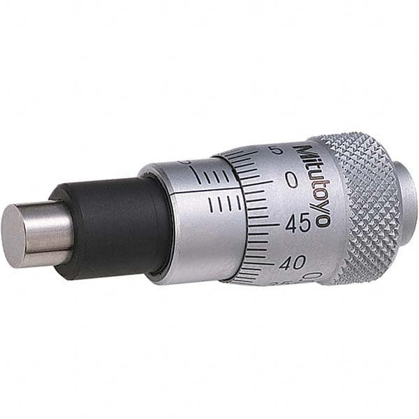 Mitutoyo - Mechanical Micrometer Heads Minimum Measurement (mm): 0.00 Maximum Measurement (mm): 6.50 - USA Tool & Supply