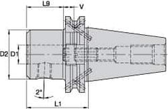 Kennametal - DV40 Taper, 0.7874" Inside Hole Diam, 2.4803" Projection, Whistle Notch Adapter - Through Coolant - Exact Industrial Supply