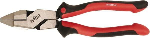 Wiha - 9-1/2" OAL, Side Cutting Linesman's Pliers - Soft Grip Handles - USA Tool & Supply