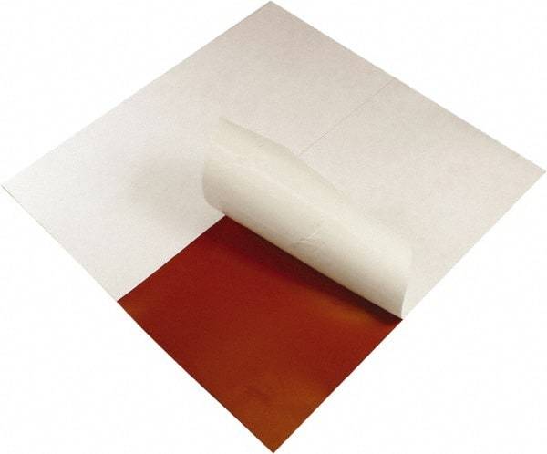 Value Collection - 12" Long, 12" Wide, 1/4" Thick, Silicone Rubber Foam Sheet - 35 to 45 Durometer, Red, -60 to 400°F, 550 psi Tensile Strength, Adhesive Backing - USA Tool & Supply