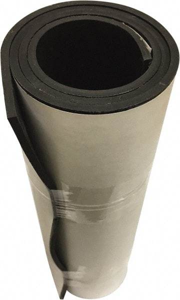 Value Collection - 1/16" Thick x 36" Wide x 10' Long Black Neoprene Rubber Roll - Stock Length, Adhesive Back, 60 Shore A Durometer, 1,500 psi Tensile Strength, -30°F to 225°F - USA Tool & Supply