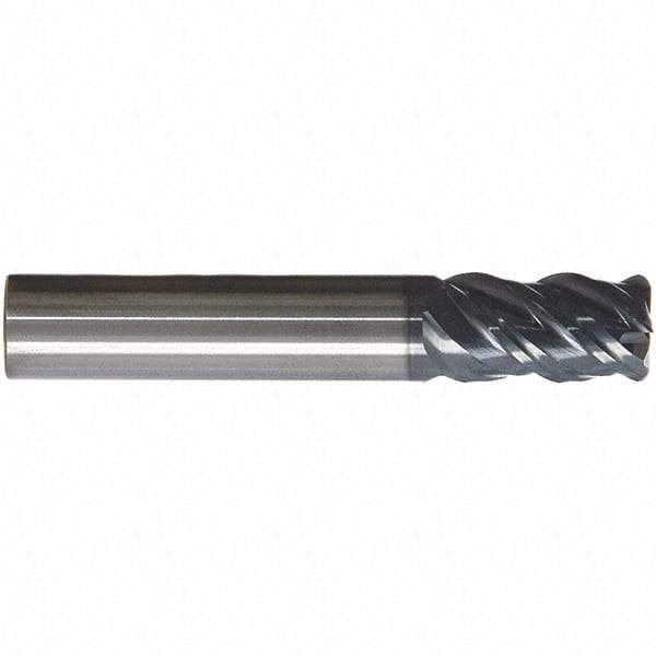 SGS - 10mm, 4 Flute, Single End, Solid Carbide, 0.0197" Corner Radius End Mill - 66mm OAL, 41° Helix, 10mm LOC, Right Hand Cut - USA Tool & Supply