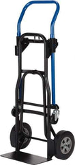 Harper Trucks - 500 Lb Capacity 44" OAH Quick Change Convertible Hand Truck - 14 x 7-1/2" Base Plate, Continuous Handle, Steel, Solid Rubber Swivel Wheels - USA Tool & Supply