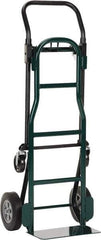 Harper Trucks - 700 Lb Capacity 48" OAH Convertible Hand Truck - 14 x 7" Base Plate, Continuous Handle, Steel, Solid Rubber Swivel Wheels - USA Tool & Supply