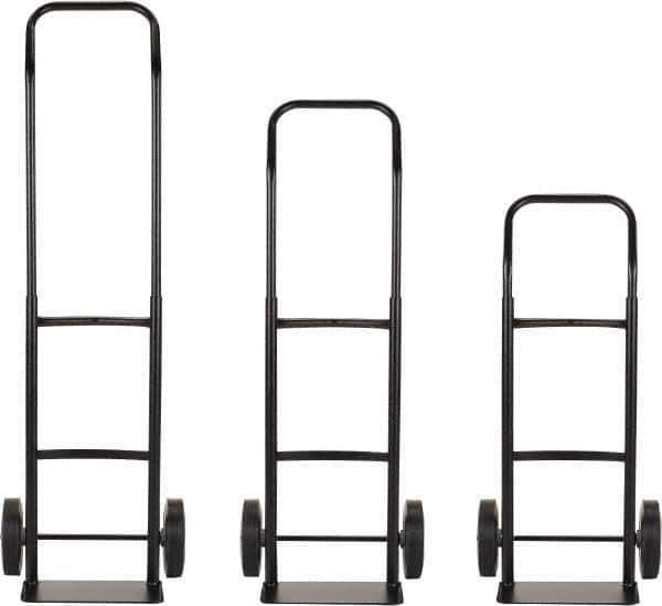 Harper Trucks - 600 Lb Capacity 40" OAH Convertible Hand Truck - 14 x 7" Base Plate, Continuous Handle, Steel, Solid Rubber Swivel Wheels - USA Tool & Supply