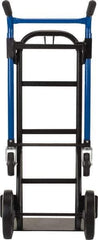 Harper Trucks - 900 Lb Capacity 48" OAH Quick Change Convertible Hand Truck - 18 x 9" Base Plate, Dual Handle, Steel, Solid Rubber Swivel Wheels - USA Tool & Supply