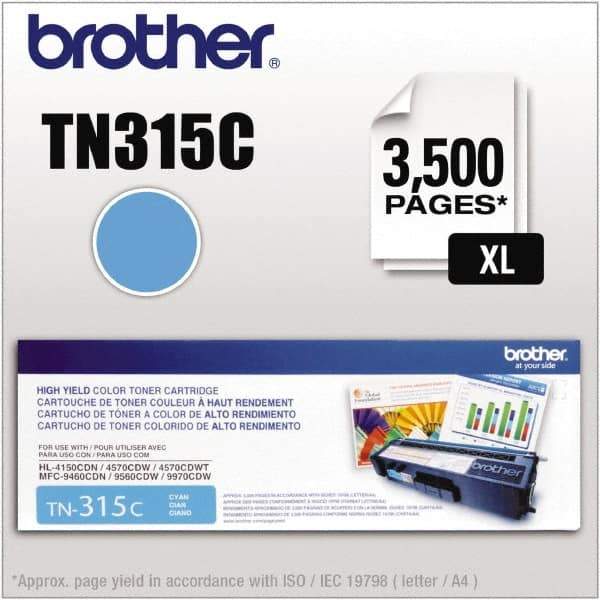 Brother - Cyan Toner Cartridge - Use with Brother HL-4150CDN, 4570CDW, 4570CDWT, MFC-9460CDN, 9560CDW, 9970CDW - USA Tool & Supply