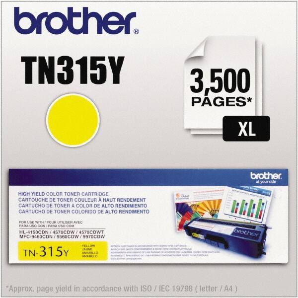 Brother - Yellow Toner Cartridge - Use with Brother HL-4150CDN, 4570CDW, 4570CDWT, MFC-9460CDN, 9560CDW, 9970CDW - USA Tool & Supply