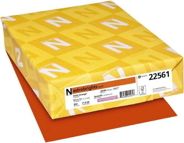 Neenah Paper - Orbit Orange Colored Copy Paper - Use with Laser Printers, Inkjet Printers, Copiers - USA Tool & Supply