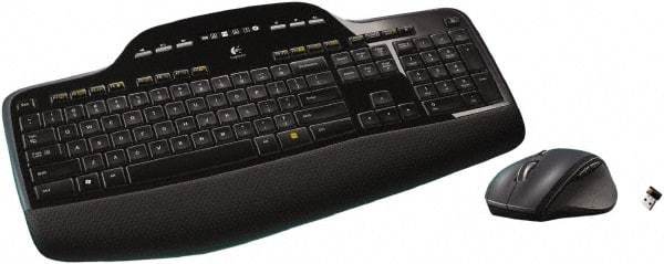 Logitech - Black Keyboard/Mouse - Use with Computer - USA Tool & Supply